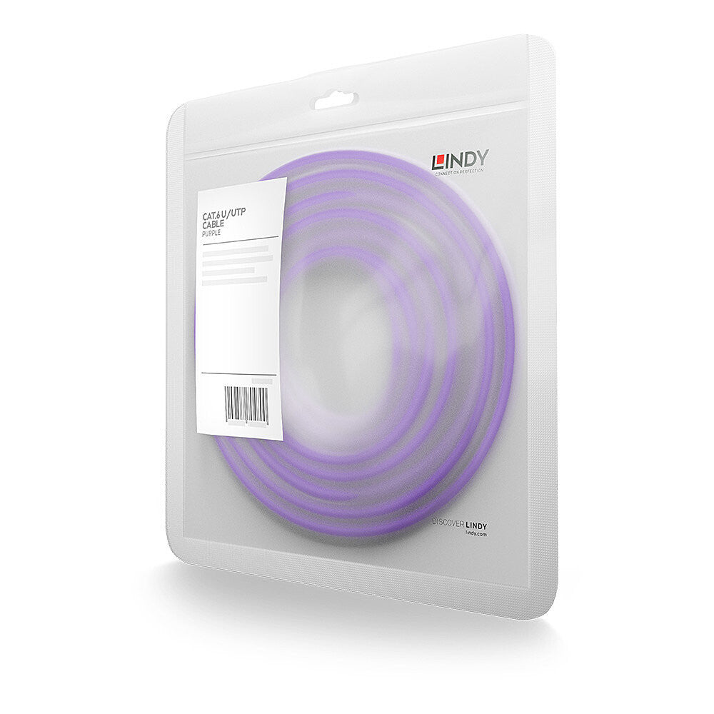 Lindy 5m Cat.6 U/UTP Network Cable, Purple