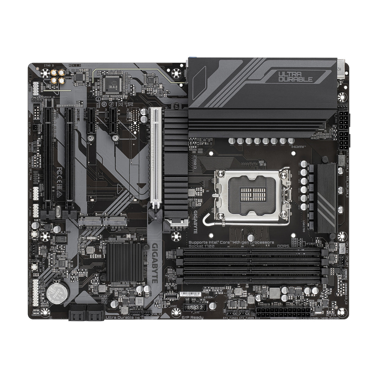 GIGABYTE Z790 D Motherboard - Supports Intel Core 14th Gen CPUs, 12+1+１ Phases Digital VRM, up to 7600MHz DDR5 (OC), 3xPCIe 4.0 M.2, 2.5GbE LAN, USB 3.2 Gen 2