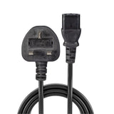 Lindy 20m UK 3 Pin Plug To IEC C13 Mains Power Cable, Black