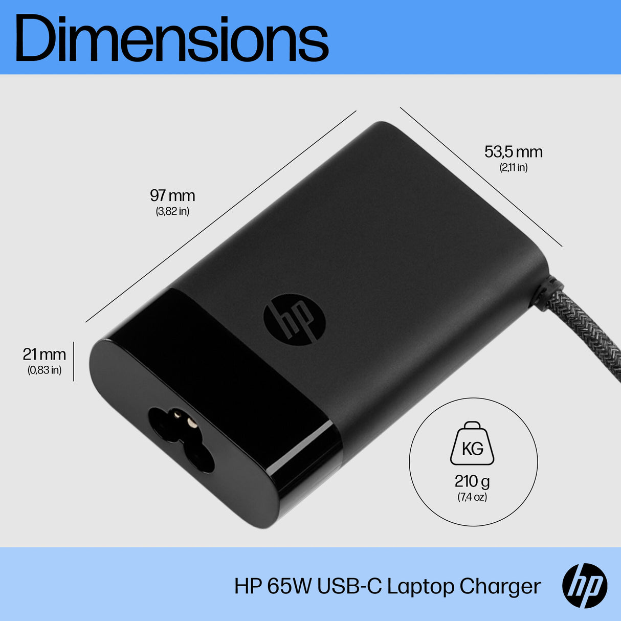 HP USB-C 65W Laptop Charger