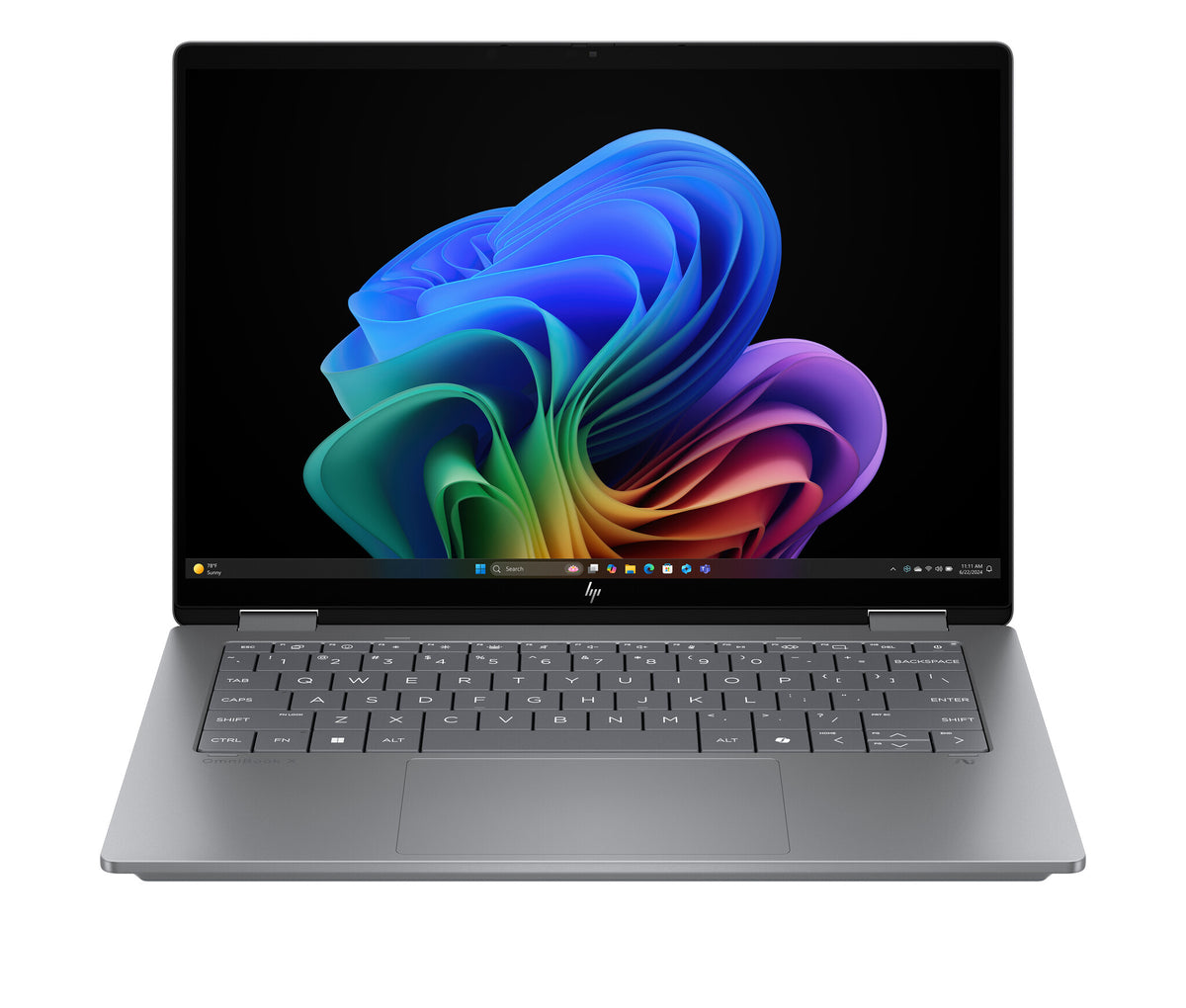 HP OmniBook X Flip 14-fk0002na Copilot+ PC AMD Ryzen™ AI 7 350 Hybrid (2-in-1) 35.6 cm (14") Touchscreen 3K 16 GB LPDDR5x-SDRAM 1 TB SSD Wi-Fi 7 (802.11be) Windows 11 Home Silver