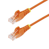 StarTech.com 25cm Orange Slim CAT6 Ethernet Cable, Snagless, 100W PoE, UTP, LSZH, 28AWG Pure Bare Copper Wire, Slim RJ45 Network Patch Cord w/Strain Reliefs, Fluke Tested