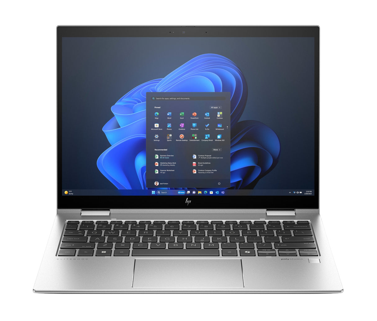 HP Elite x360 830 G11 Intel Core Ultra 7 155U Hybrid (2-in-1) 33.8 cm (13.3") Touchscreen WUXGA 32 GB LPDDR5x-SDRAM 1 TB SSD Wi-Fi 6E (802.11ax) Windows 11 Pro AI PC Silver