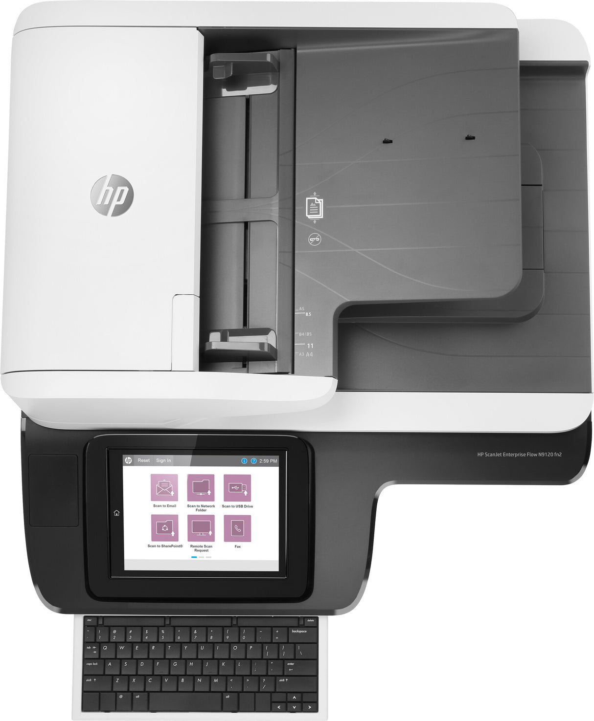 HP Scanjet Enterprise Flow N9120 fn2 Flatbed & ADF scanner 600 x 600 DPI A3 Black, White