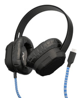 MAXCases Extreme Headset w/braided cable, inline volume control and built-in microphone w/USB-C connector (Black)
