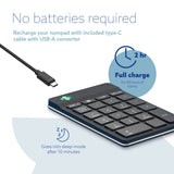 R-Go Tools Numeric keypad R-Go Numpad Break, ergonomic numeric keypad with break software, bluetooth, black
