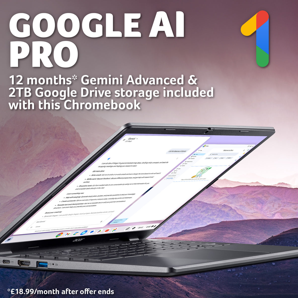 Acer Chromebook Plus 514 CB514-3H - AMD Ryzen 5 7520C, 8GB, 256GB SSD, 14" WUXGA, Google Chrome OS, Iron
