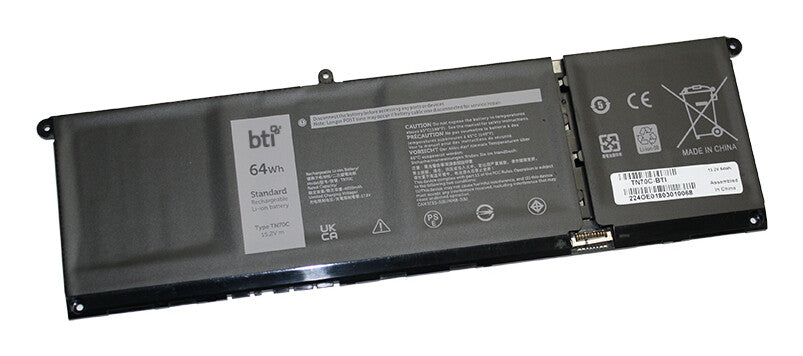 BTI 4 cell TN70C replacement battery for DELL VOSTRO 13 (5320) VOSTRO 13 (5310) LATITUDE CHROMEBOOK 14 5430 INSPIRON 16 (7640) 2-IN-1