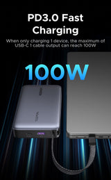 Ugreen 20000mAh Power Bank 145W 1C1A with Built-in USB-C Cable
