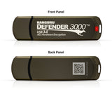 iStorage Kanguru Defender 3000™ SuperSpeed USB 3.0 128 GB| Secure Flash Drive | FIPS 140-3 Level 3 pending, FIPS 140-2 Level 3 Certified | AES-XTS 256-bit Hardware Encryption | TAA Compliant|