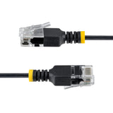 StarTech.com 1.5m Black Ultra Slim Cat6A Ethernet Cable, UTP, Pure Bare Copper Wire, 34AWG Slim RJ45 Network Patch Cord, Individually Tested