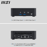 MSI Cubi NUC AI 1UMG Intel Core Ultra 7 155H (14th Gen - Core Ultra Series 1), Barebone, NUC, SFF, Mini Computer, HTPC, (NO RAM, NO Storage, NO OS), Intel Graphics/DDR5/Dual ThunderBolt 4/Dual HDMI/Dual LAN/WiFi 6E/BT 5.3/VESA - NUC AI 1UMG i7 155H BB