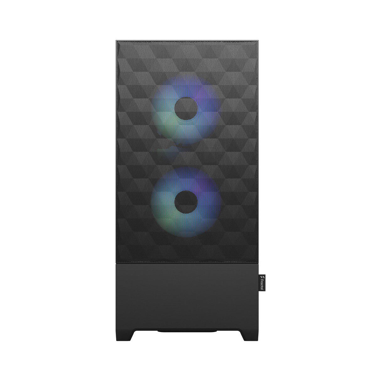 Fractal Design Pop Air RGB (Noir TG) Boîtier de jeu avec fenêtre en verre transparent, ATX, façade en maille hexagonale, 3 ventilateurs RVB et contrôleur ARGB