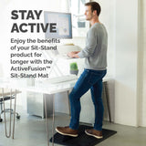 Fellowes Anti Fatigue Standing Mat - ActiveFusion Ergonomic Sit Stand Desk Mat for Use in Work or the Home Environment - H8.9 x W95.5 x D61cm - Black
