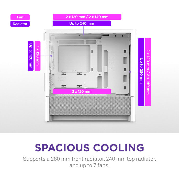 NZXT H9 H3 Flow Midi Tower White