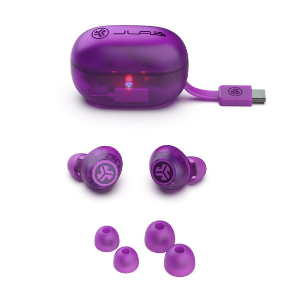 JLab Go Pop ANC Headset True Wireless Stereo (TWS) In-ear Calls/Music Bluetooth Purple, Transparent