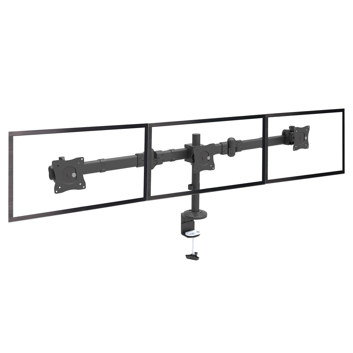 StarTech.com Desk Mount Triple Monitor Arm - Ergonomic VESA 3 Monitor Mount up to 27" (17.6lb/8kg) - Articulating & Height Adjustable Pole Mount - Tilt/Swivel/Rotate LCD/LED Screen - Desk Clamp/Grommet