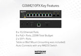 NETGEAR 8x1G PoE+ 220W and 2xSFP+ Managed Switch