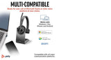 POLY Voyager 4310 UC Monaural Headset +BT700 USB-A Adapter +Charging Stand