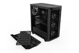 ¡Tranquilizarse! Caja para juegos Pure Base 500DX con ventana de vidrio, ATX, 3 ventiladores Pure Wings 2, iluminación frontal ARGB, USB-C, negro