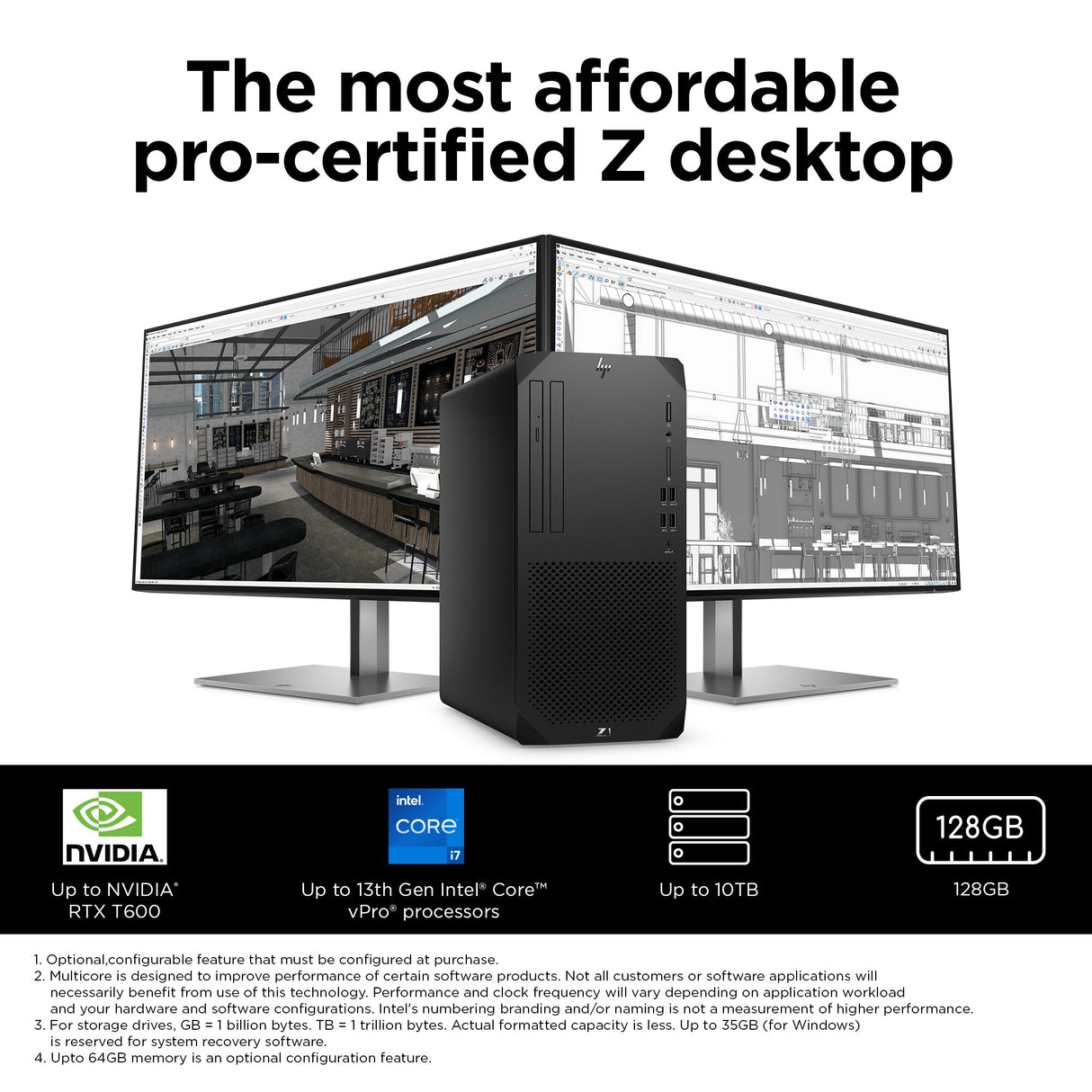 HP Z1 G9 Intel® Core™ i7 i7-13700 16 GB DDR5-SDRAM 512 GB SSD Windows 11 Pro Tower Workstation Black