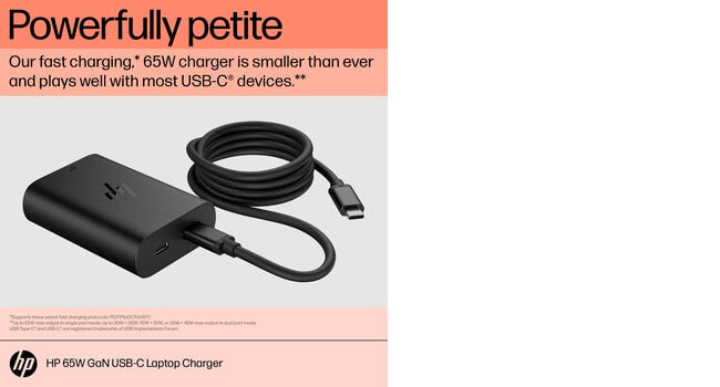 HP 65W GaN USB-C Laptop Charger