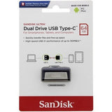 SanDisk 173338 USB flash drive 64 GB USB Type-A / USB Type-C Black, Silver