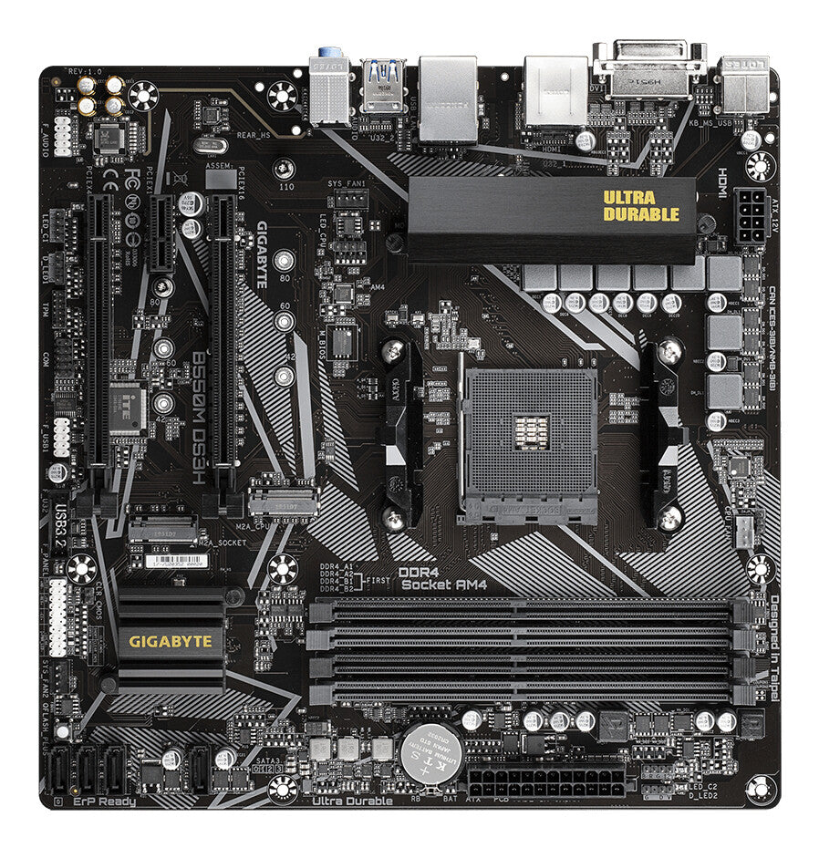Carte mère Gigabyte B550M DS3H AMD Socket AM4 Micro ATX DVI/HDMI USB 3.2 M.2