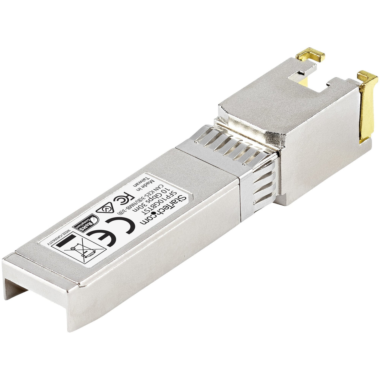 StarTech.com MSA Compliant SFP+ Transceiver Module - 10GBASE-T~MSA Uncoded SFP+ Module - 10GBASE-T - SFP to RJ45 Cat6/Cat5e - 10GE Gigabit Ethernet SFP+ - RJ-45 30m