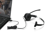 Lenovo 100 Mono Headset Wired Head-band Office/Call center USB Type-A Black