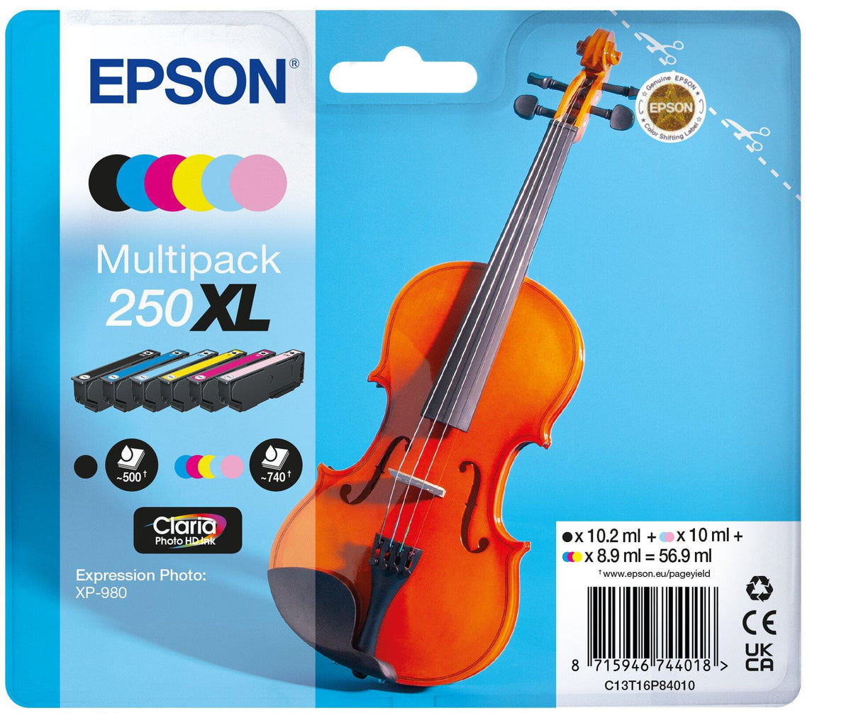 Epson Multipack 6-colours 250XL Violin Claria Photo HD Ink