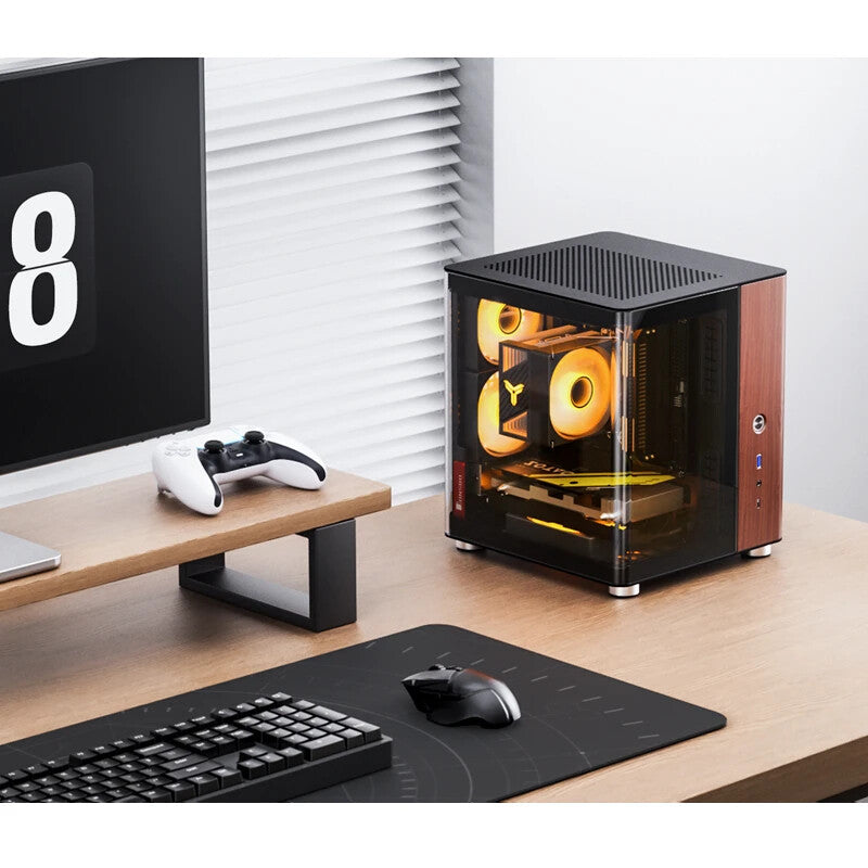 Jonsbo TK-0 BLACK computer case Black, Wood