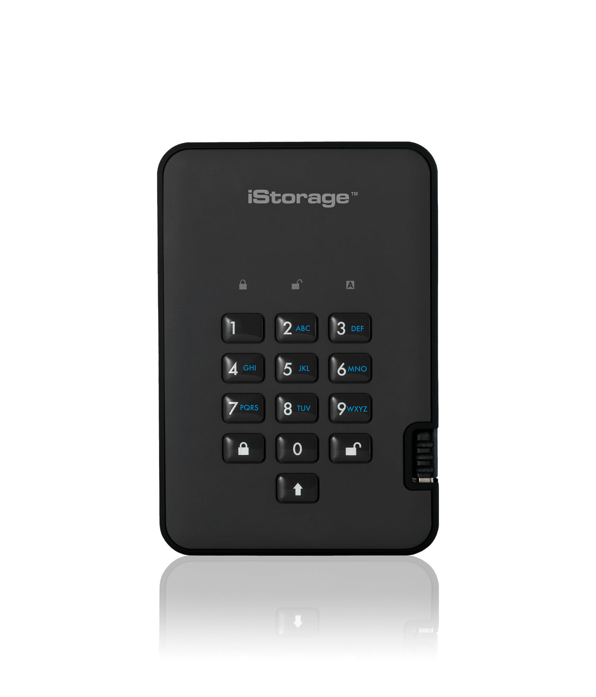 iStorage diskAshur2 256-bit 16TB USB 3.2 secure encrypted solid-state drive - Black IS-DA2-256-SSD-16000-B