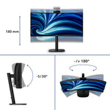 Philips 3000 series 34B2U3600CH/00 computer monitor 86.4 cm (34") 3440 x 1440 pixels Wide Quad HD LCD Black
