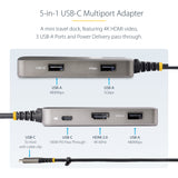 StarTech.com USB-C Multiport Adapter - 4K 60Hz HDMI w/HDR - 3-Port USB Hub - 100W Power Delivery Pass-Through - Works With Chromebook certified - Windows/macOS/iPadOS/Android™