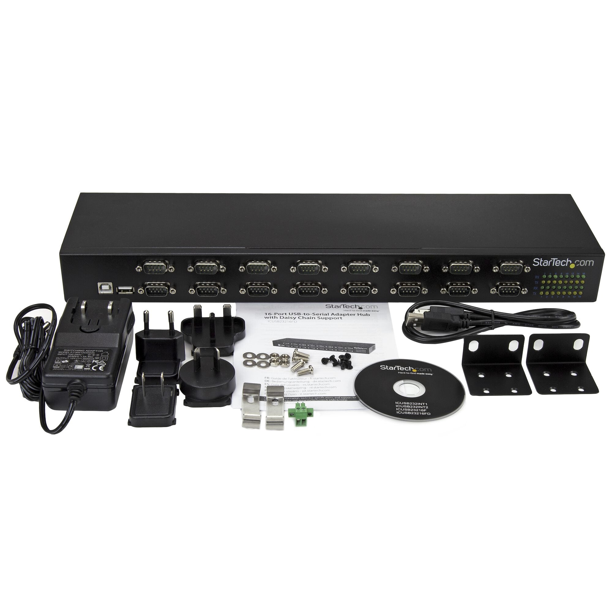 Usb Serial Double StarTech.com 16-Port USB-to-Serial Adapter Hub – Direct Computers