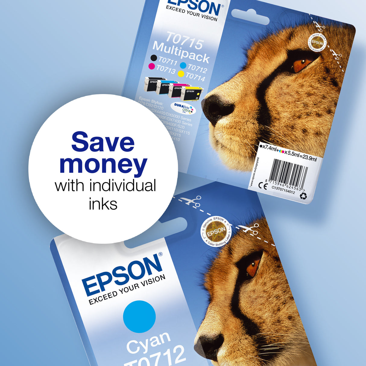 Epson Singlepack Cyan T0712 DURABrite Ultra Ink