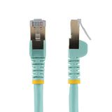 StarTech.com 2m CAT6a Ethernet Cable - 10 Gigabit Shielded Snagless RJ45 100W PoE Patch Cord - 10GbE STP Network Cable w/Strain Relief - Aqua Fluke Tested/Wiring is UL Certified/TIA