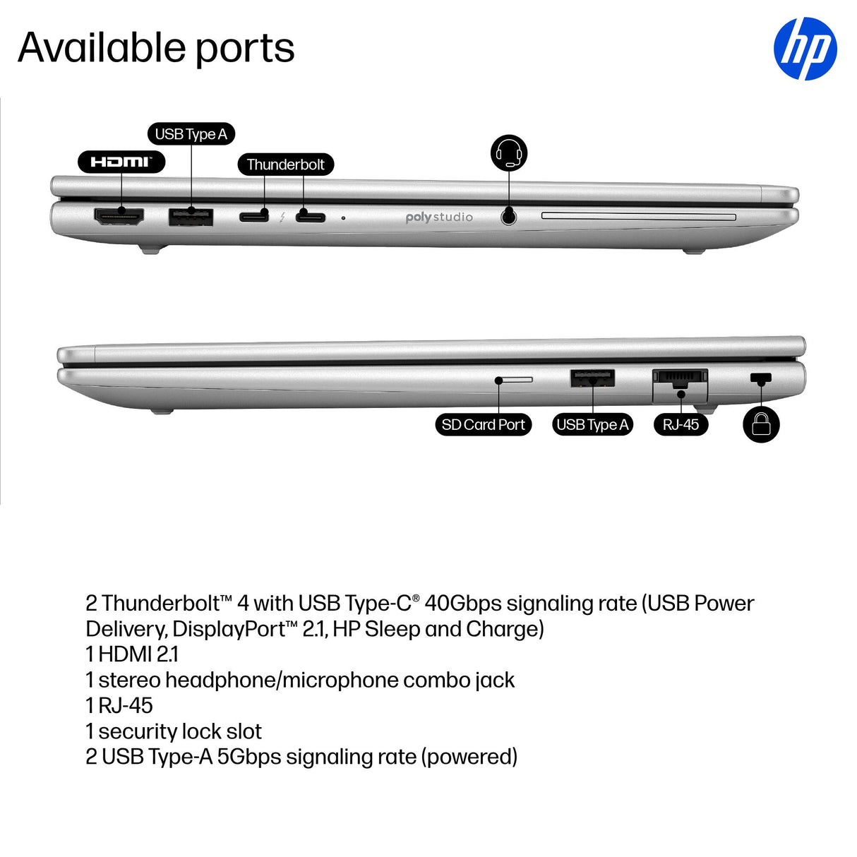 HP EliteBook 6 G1i AI PC Intel Core Ultra 5 225U Laptop 33.8 cm (13.3") WUXGA 16 GB DDR5-SDRAM 512 GB SSD Wi-Fi 6E (802.11ax) Windows 11 Pro Silver