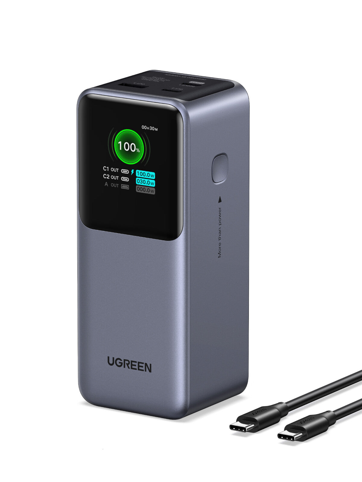 Ugreen 20000mAh 130W Fast Charging Powerbank Lithium Grey