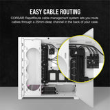 Corsair iCUE 5000D RGB AIRFLOW Gaming Case con ventana de cristal, E-ATX, 3 ventiladores AF120 RGB, frontal de alto flujo de aire, USB-C, controlador RGB, blanco