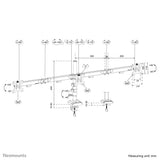 Neomounts DS60-600BL3 Monitor arm 10-27" - Quick-fix - 180°-stop