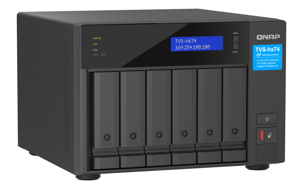 QNAP TVS-H674T-I5-32G NAS/storage server Tower Ethernet LAN Black i5-12400