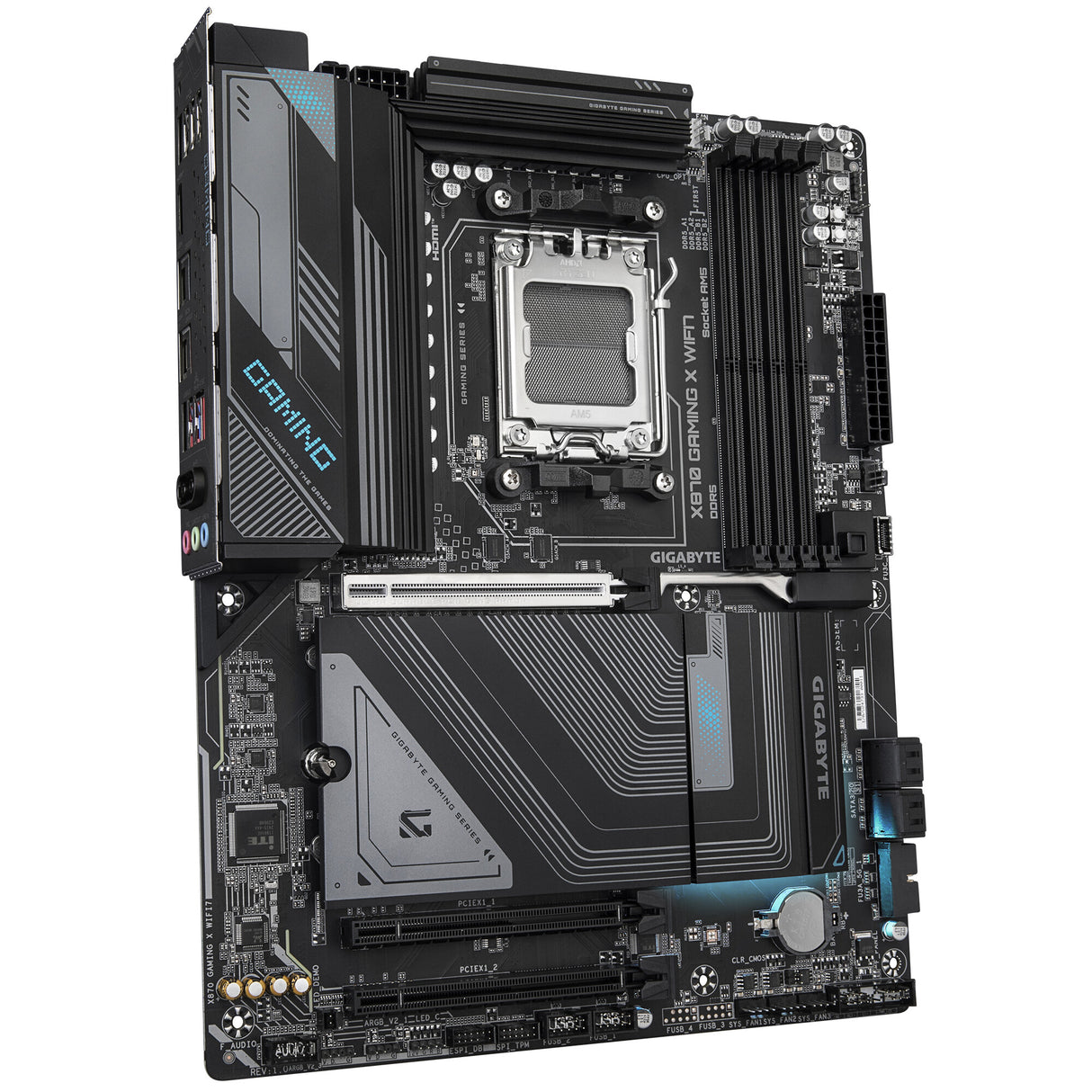 GIGABYTE X870 GAMING X WIFI7 Motherboard - Supports AMD Ryzen 9000 CPUs, 16+2+2 phases VRM, up to 8000MHz DDR5 (OC), 1xPCIe 5.0 + 2xPCIe 4.0, Wi-Fi 7, 2.5GbE LAN, USB 4