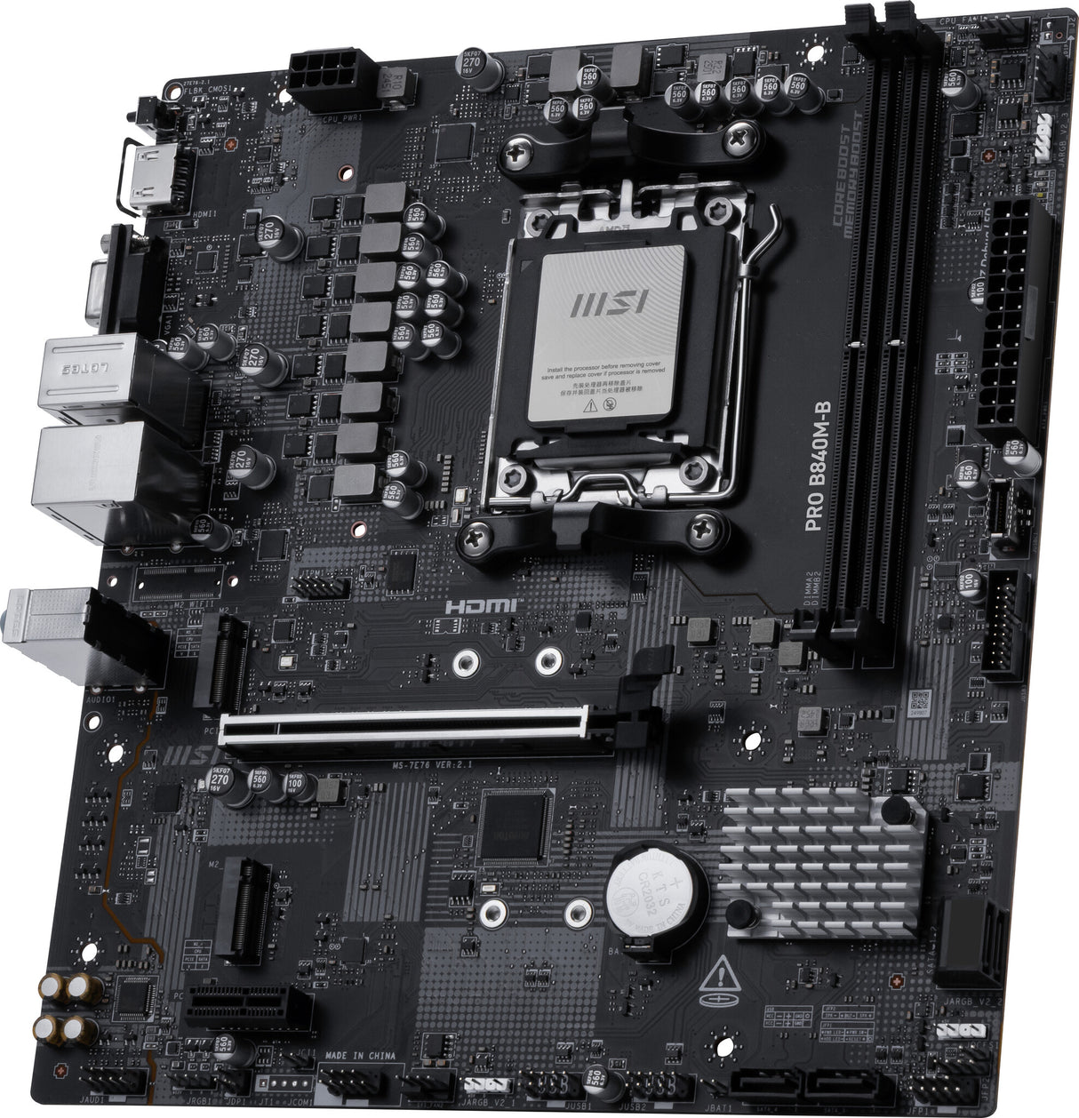 MSI PRO B840M-B motherboard AMD B840 Socket AM5 micro ATX