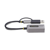 StarTech.com 2.5GbE USB-C to Ethernet Adapter with USB-A Converter, NBASE-T NIC, USB 3.0 Type-C 2.5/1G Multi Speed Network, Thunderbolt Compatible, Windows & Mac
