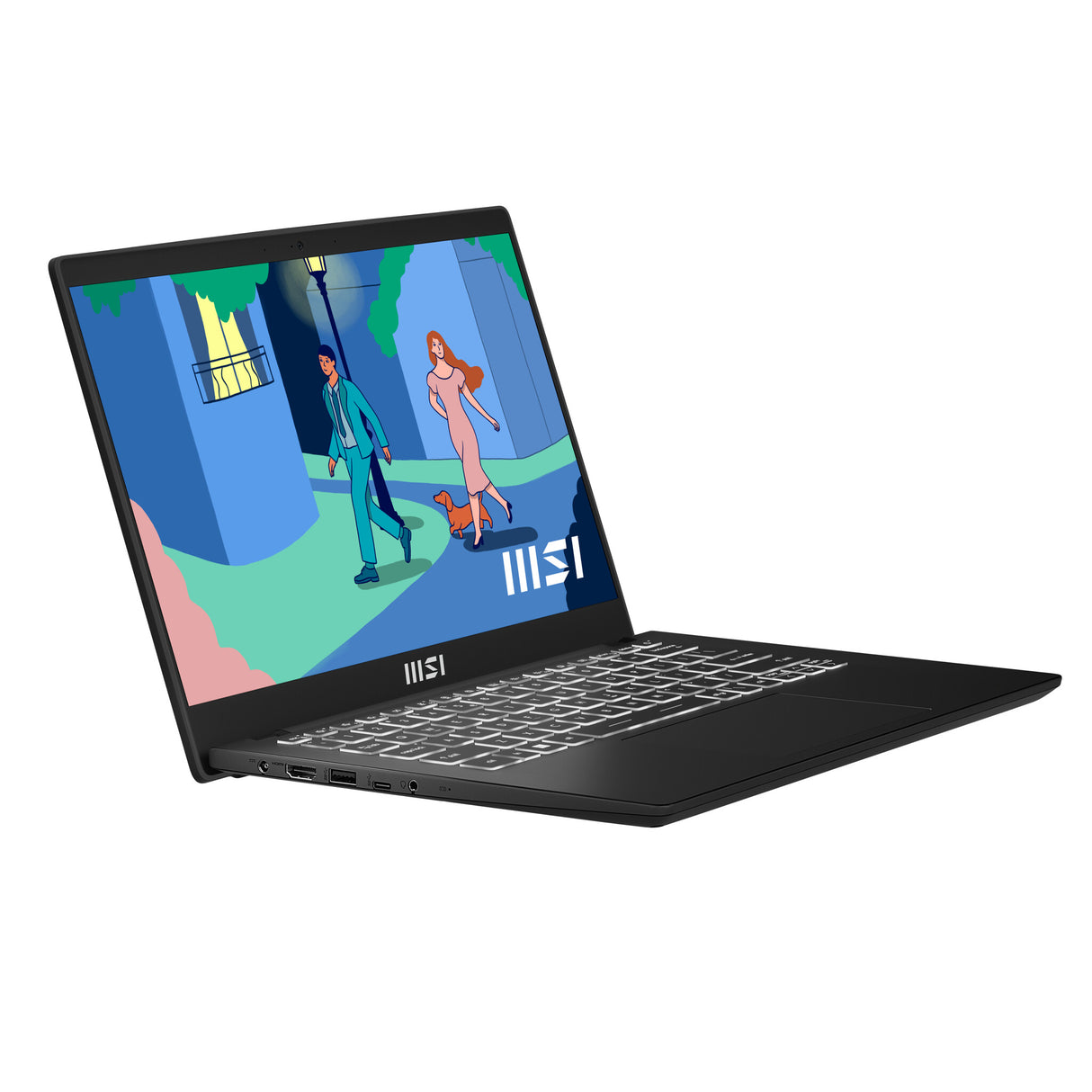 MSI Modern 14 C7M-407UK laptop AMD Ryzen™ 5 7430U 35.6 cm (14") Full HD 8 GB DDR4-SDRAM 512 GB SSD Wi-Fi 6E (802.11ax) Windows 11 Home UK English Black
