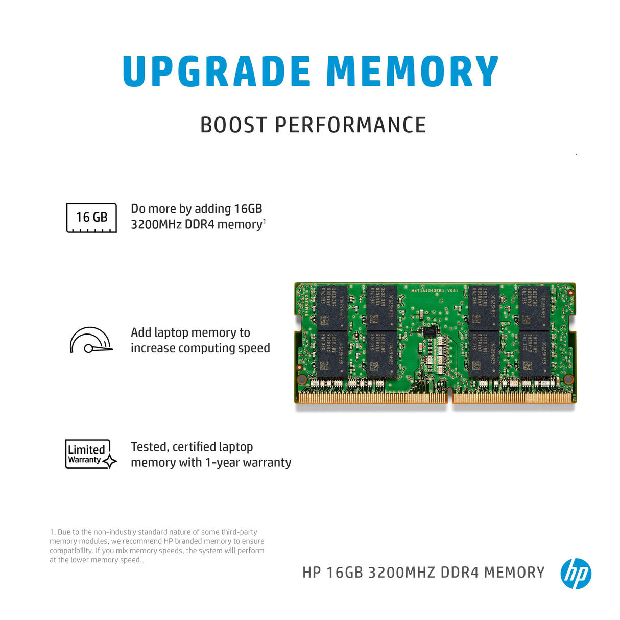 HP 286J1AA memory module 16 GB 1 x 16 GB DDR4 3200 MHz