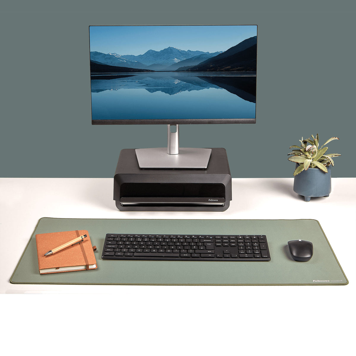 Fellowes Breyta - Desk mat: 80 x 40 cm - rubber - sage