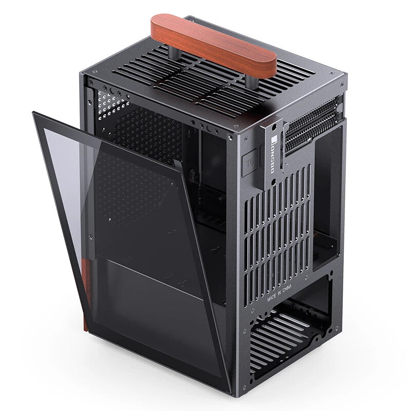 Jonsbo T6 Midi Tower Black, Wood